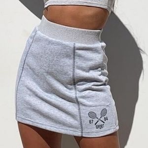 Princess Polly Gray Aces Mini Skirt Tennis Size 12